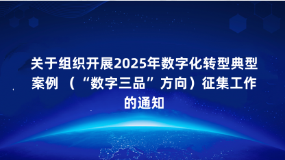 【通知】关于组织开展2025年数字化转型典型案例（数字三品方..